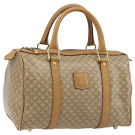 Céline Borsa CELINE Macadam Canvas PVC Beige Oro Autentica 187822