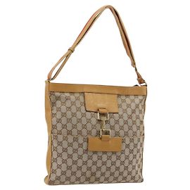 Borsa a tracolla GUCCI GG Canvas Sherry Line Jackie Beige Oro 001 4094 Auth 187848