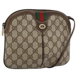 Borsa GUCCI GG Supreme Web Sherry Line PVC Beige Oro 904 02 047 Auth 189958