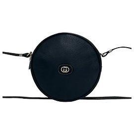 Gucci Old GG Logo Hardware Leder Runde Mini Schultertasche