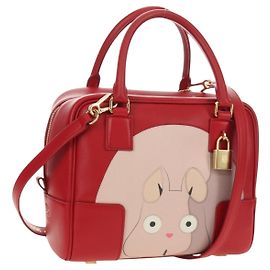 LOEWE × Studio Ghibli Amazona 19 Baby Mouse Hand Bag Pelle Rossa Autentica 167438SM