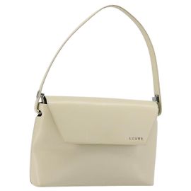 Borsa LOEWE in vernice beige argento Auth bs35774