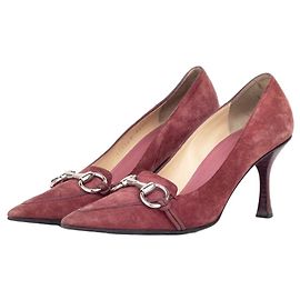 Décolleté a punta con mors Gucci di Tom Ford in scamosciato anni '90