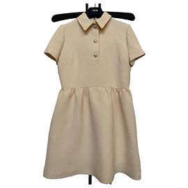 Vestido de verão Christian Dior em lã e seda - Ecru
