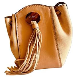 Chloé Mini Borsa a Secchiello Pelle Scamosciato Beige
