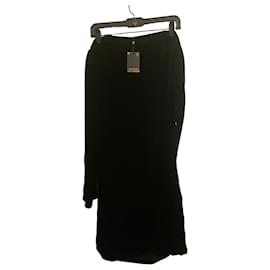 Massimo Dutti schwarzes Samt-Maxikleid