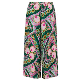 Weekend Max Mara Pantalones de Seda Pierna Ancha Estampado Floral