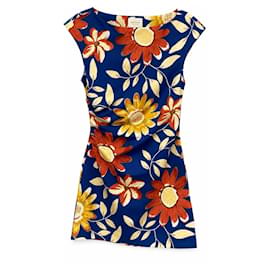 Sézane Robe Midi en mélange de lin imprimé Blue Margherita - SéZane