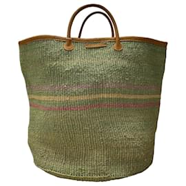 Autre Marque The Basket Room Borsa Tote in Sisal Verde