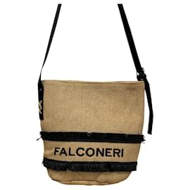 Falconeri Stroh-Tote-Bag mit schwarzem Besatz - Autre Marque