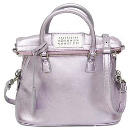 Maison Martin Margiela Maison Margiela Metallic Pink Leder Schultertasche