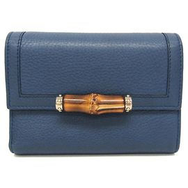 Portafoglio in pelle Gucci Bamboo