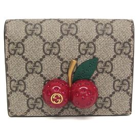 Portafoglio Bi-Fold Gucci GG Supreme Ciliegia