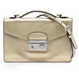 Borsa Prada Gold Saffiano Sound Lock