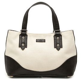 Borsa in tela beige Gucci con finiture Guccissima
