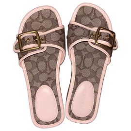 Coach Sandalo Margot in legno in jacquard signature
