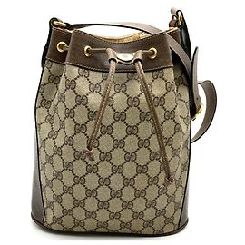 Borsa a Spalla Gucci Vintage in GG Supreme Marrone