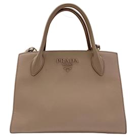 Borsa a mano Monochrome 2-Way beige Prada