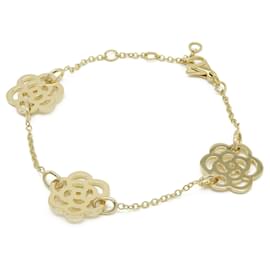 Bracciale a catena Chanel Camellia 3-Motif in oro giallo 18K