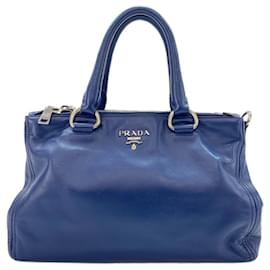 Borsa a 2 modi blu Prada