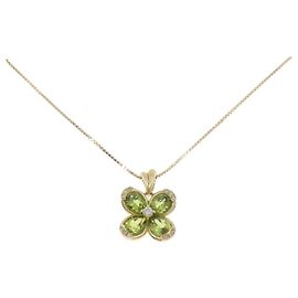 Autre Marque Collana con diamante e peridoto Au750