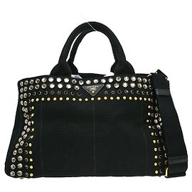 Prada Canapa Convertible in tela con strass Large