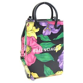 Borsa pochette in pelle nera multicolore Balenciaga