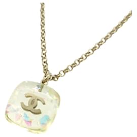 Collana quadrata vintage Chanel Coco Mark Glitter