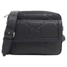 Borsa a tracolla in pelle GG nera Gucci