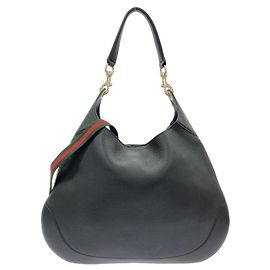 Pochette a tracolla in pelle nera Gucci