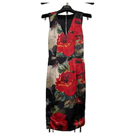 Midikleid mit rotem Blumenmuster - Dolce & Gabbana