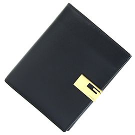 Portafoglio bi-fold in pelle di vitello nero Gucci