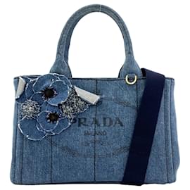 Borsa 2-Way Prada Canapa Mini Flower