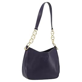 Bolso de Hombro PRADA de Cuero Púrpura y Oro Auténtico 188299A - Prada