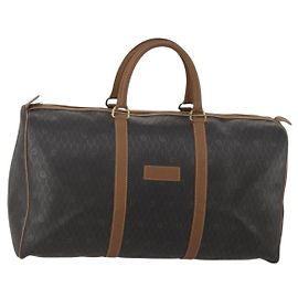 Borsa Boston Christian Dior in tela Honeycomb PVC Nero Oro Auth 182602