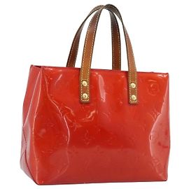 LOUIS VUITTON Monogram Vernis Reade PM Hand Bag Red Rouge M91088 LV Auth ep14916