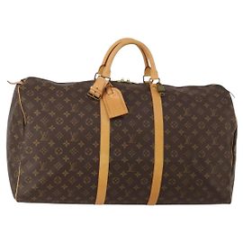 LOUIS VUITTON Monogram Keepall 60 Boston Bag M41422 LV Auth 188943V