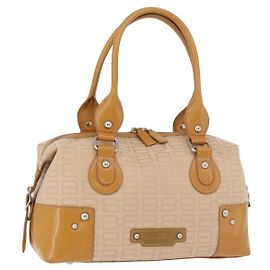 Borsa Boston BALENCIAGA in tela Beige Silver Auth 190552