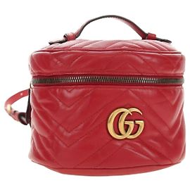 Borsa a Spalla GUCCI in Pelle Rossa Oro 598594 Auth bs35771V