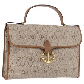 Borsa Christian Dior in tela motivo a nido d'ape PVC Beige Oro Autentica 189918A