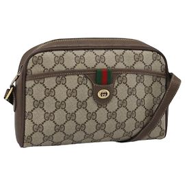Borsa GUCCI GG Supreme Web Sherry Line in PVC Beige Oro 116 02 089 Auth BA13711