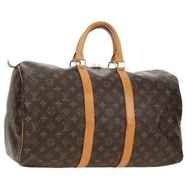 LOUIS VUITTON Monogram Keepall 45 Boston Bag M41428 LV Auth 189735V
