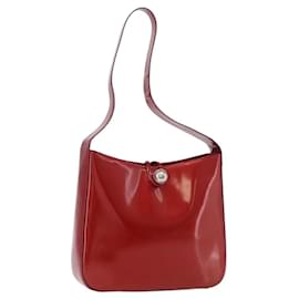 Céline Borsa a tracolla CELINE Star Ball in pelle vernice rossa oro Auth 189968A