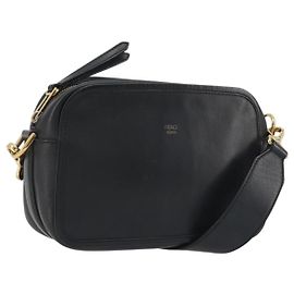 Borsa a Spalla FENDI in Pelle Blu Navy e Oro Auth ka4981