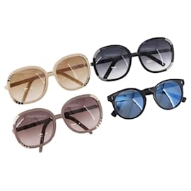 VALENTINO Chloe Sonnenbrille aus Kunststoff 4 Set Black Beige Brown Auth BA13633 - Valentino