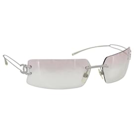 Gafas de sol CHANEL COCO Mark Metal Silver CC Auth 190235