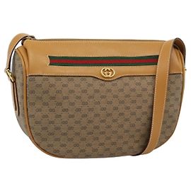Borsa GUCCI Micro GG Supreme Web Sherry Line PVC Beige 001 58 0918 Auth 189922