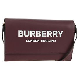BURBERRY Every Day Shoulder Wallet Leather Bordeaux Gold Auth am11974M