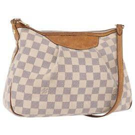 LOUIS VUITTON Damier Azur Siracusa PM Schultertasche N41113 LV Auth 190763