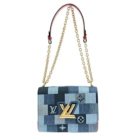 Borsa a Spalla Louis Vuitton Denim Monogram Twist MM